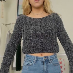 cropped black sweater